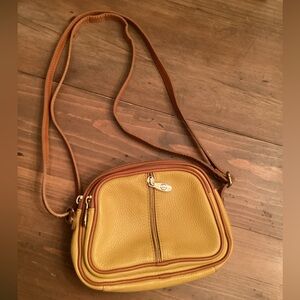 VALENTINA MUSTARD YELLOW SMALL LEATHER CROSSBODY PURSE